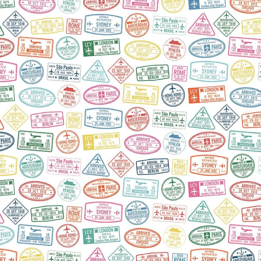  Scrapbook Paper - Passport Stamps、mySite、ghnorth