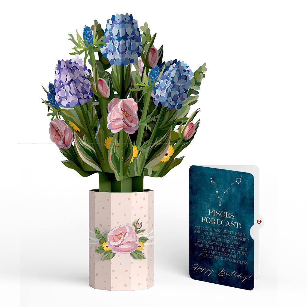 Hydrangea Birthday Bouquet and Pisces Zodiac Sentiment Set、mySite、solidvoid