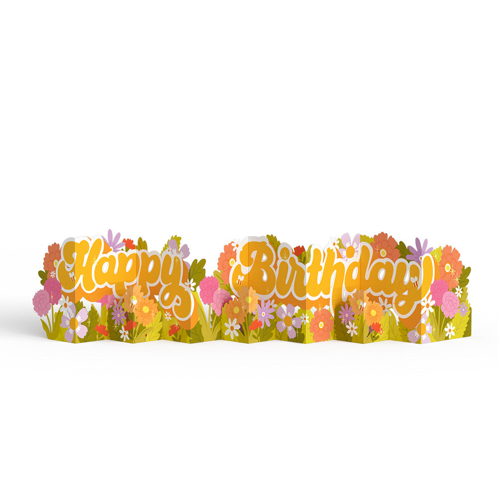 Groovy Florals Birthday Loooooong Card™ (Expands to 2 feet)、mySite、solidvoid