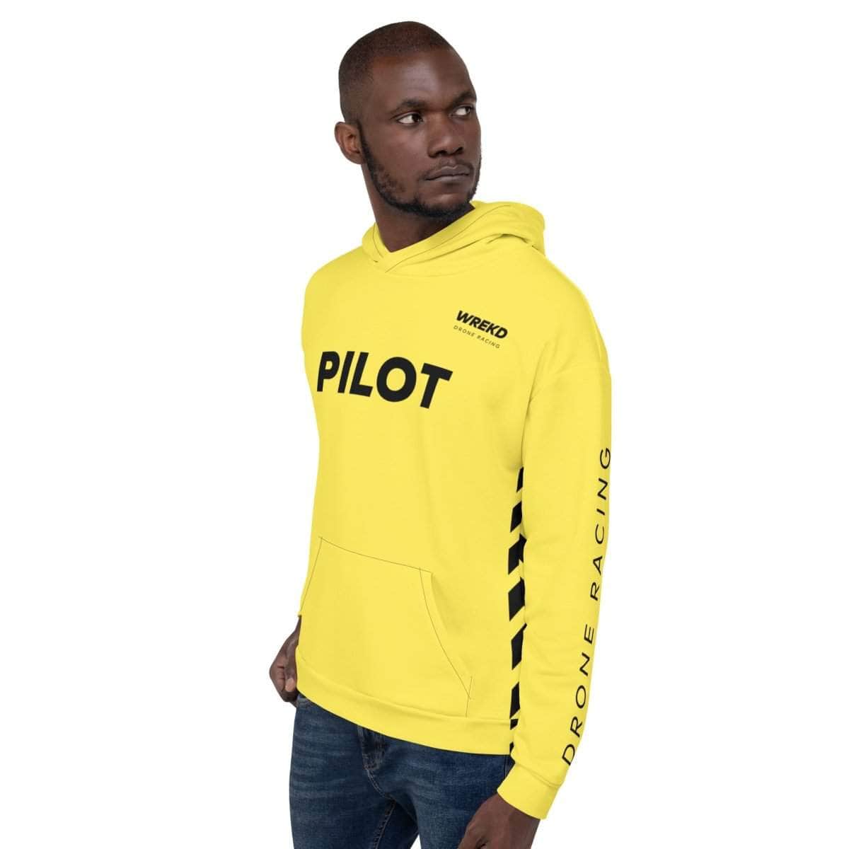 WREKD Drone Racing Unisex Hoodie - Yellow、mySite、merchandisen