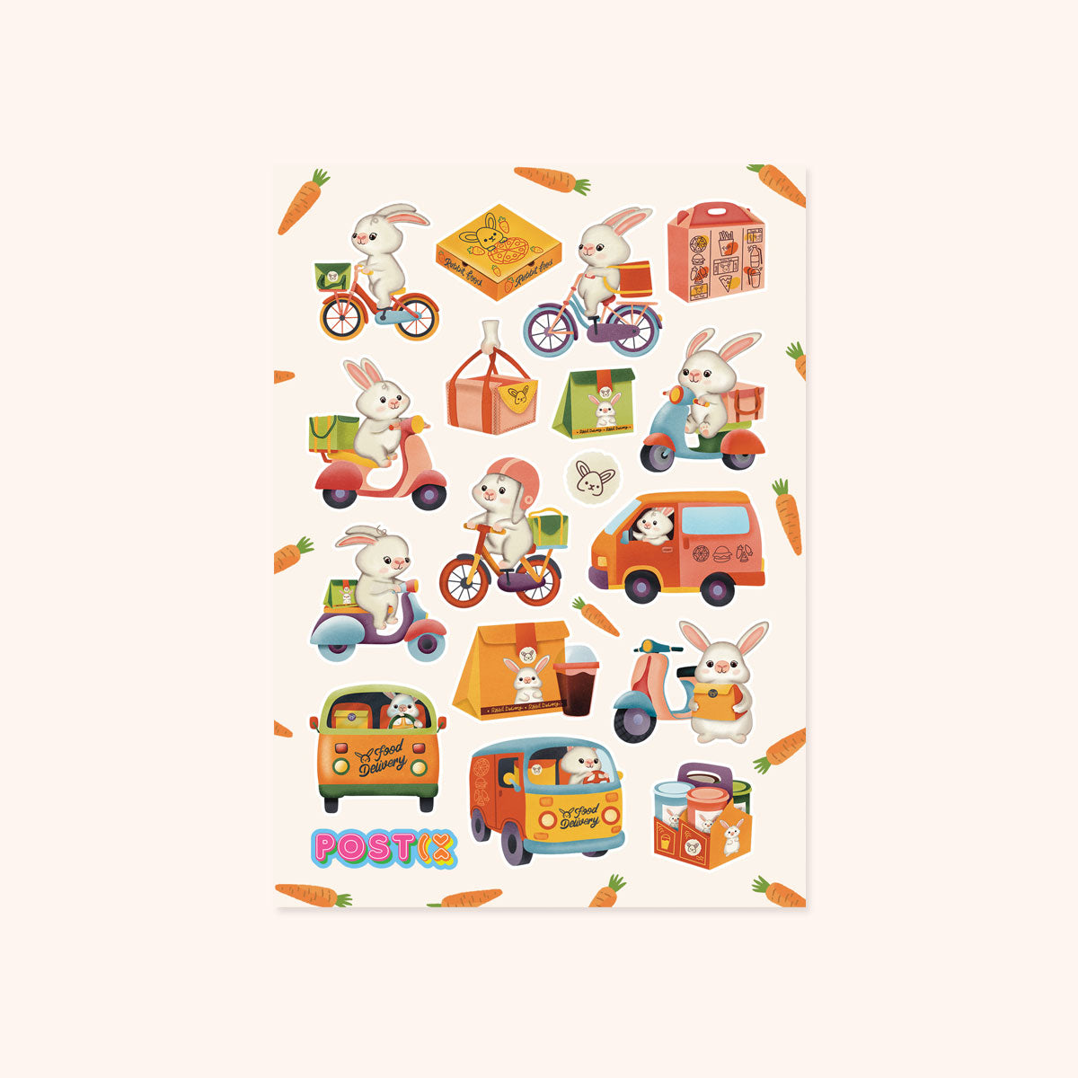  Hoppy Meals Express A6 Sticker Sheet、mySite、ghnorth