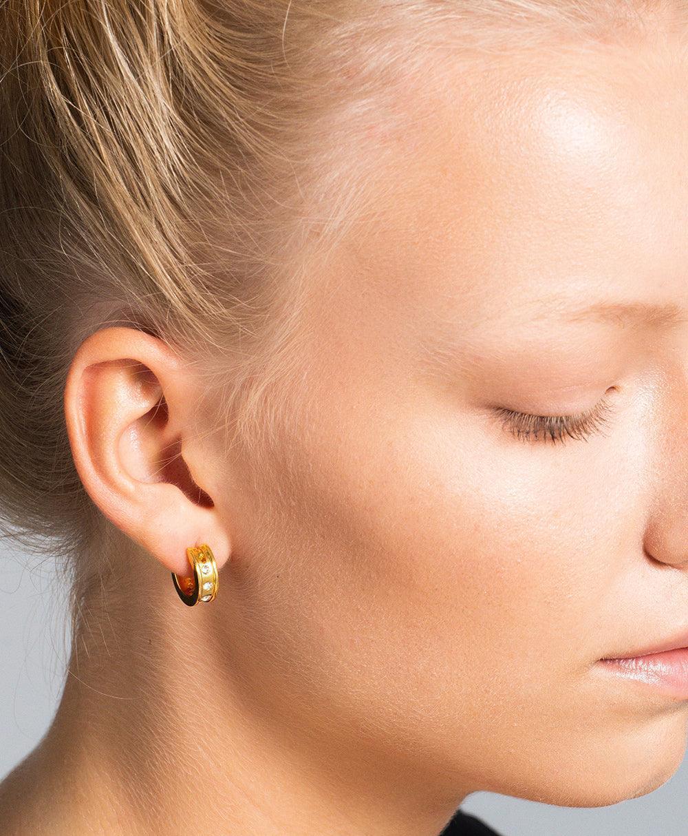 Eevi Creole White 18ct Gold Plated、mySite、botmansion