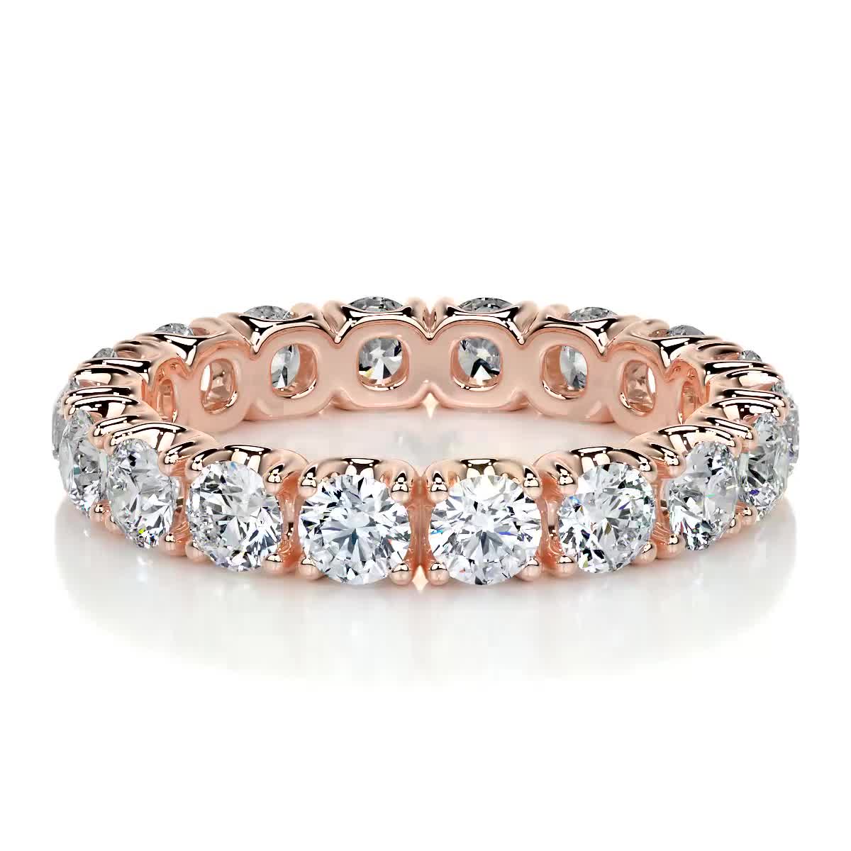 Trinity Eternity Wedding Ring (2.4 Carat) -14K Rose Gold、mySite、hinf8tx79