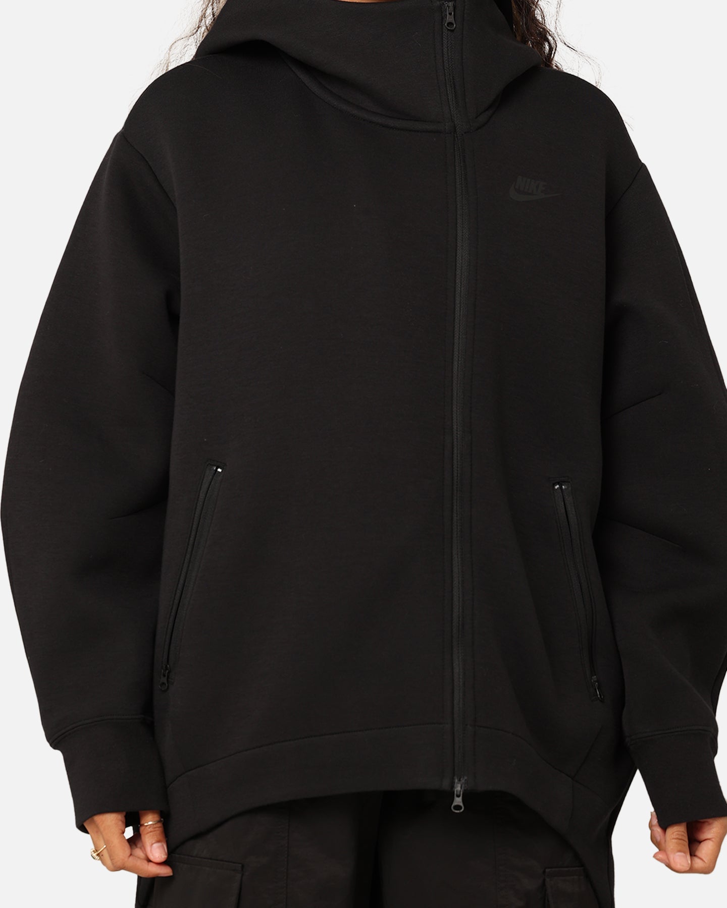 Nike Women's Sportswear Tech Fleece Oversized Full-Zip Hoodie Cape Black/Black、mySite、zt4zffjzw