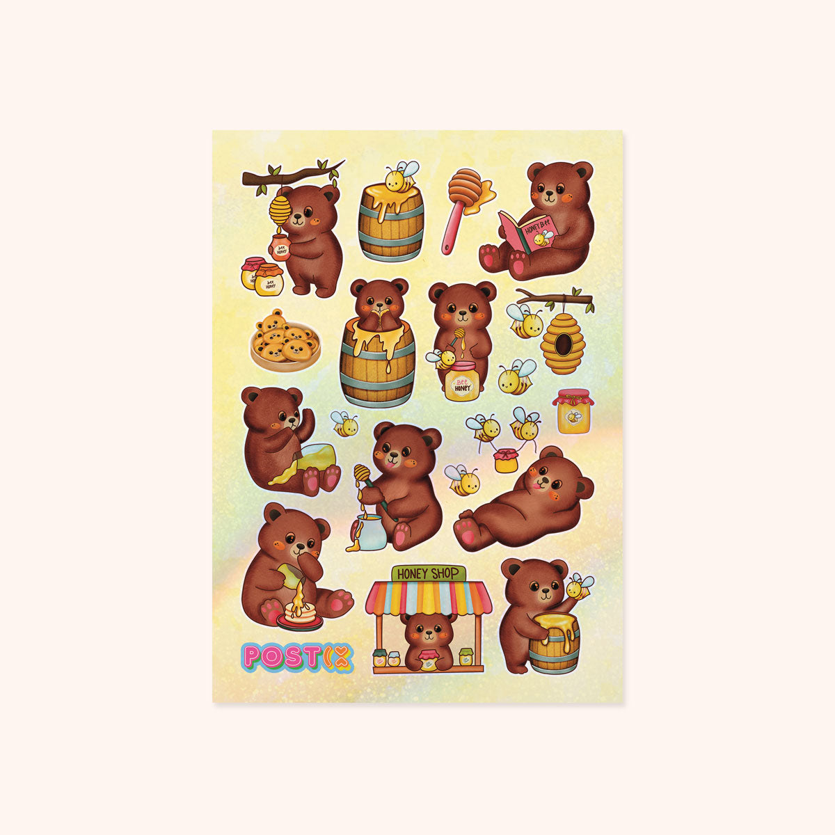  Beary Sweet A6 Hologram Sticker Sheet、mySite、ghnorth