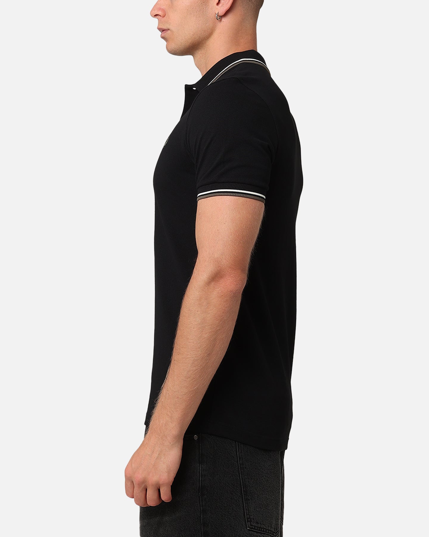 Fred Perry Twin Tipped Polo Shirt Black/Ecru、mySite、zt4zffjzw