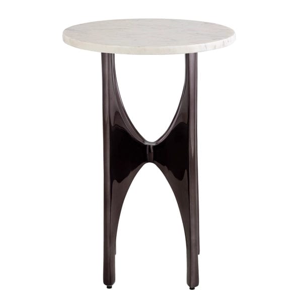 Elroy White Marble Topped Accent Table、mySite、g9winljtr