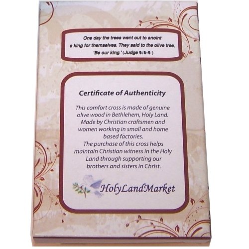  No Greater Love Olive Wood Comforting Cross Engraved with Crown of Thorns and Heart of Our Lord Package. Comes with Gift Box,Velvet Bag & Lord's Prayer Card - 2.75 Cross、mySite、elrpsem3k