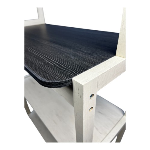  31.5" White and Black color 5-Tier Bakers Rack for Kitchen with Storage, Coffee Bar, Kitchen Shelves, Microwave Stand、、yumabirdnaturehistoryfestival