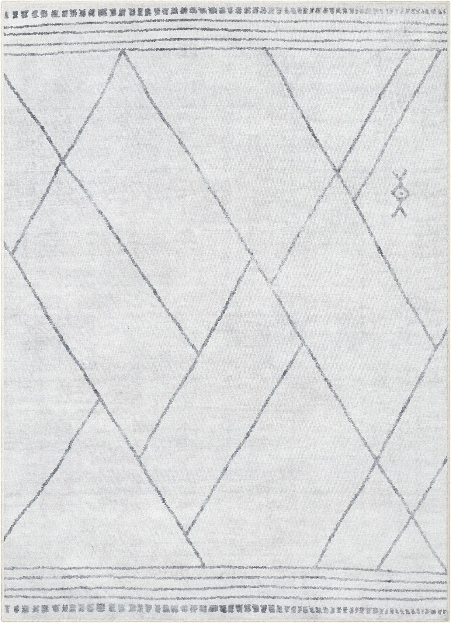 Bryn Moroccan Lattice Trellis Ivory Grey Area Flat-Weave Rug、mySite、gigharbornorthrealestate