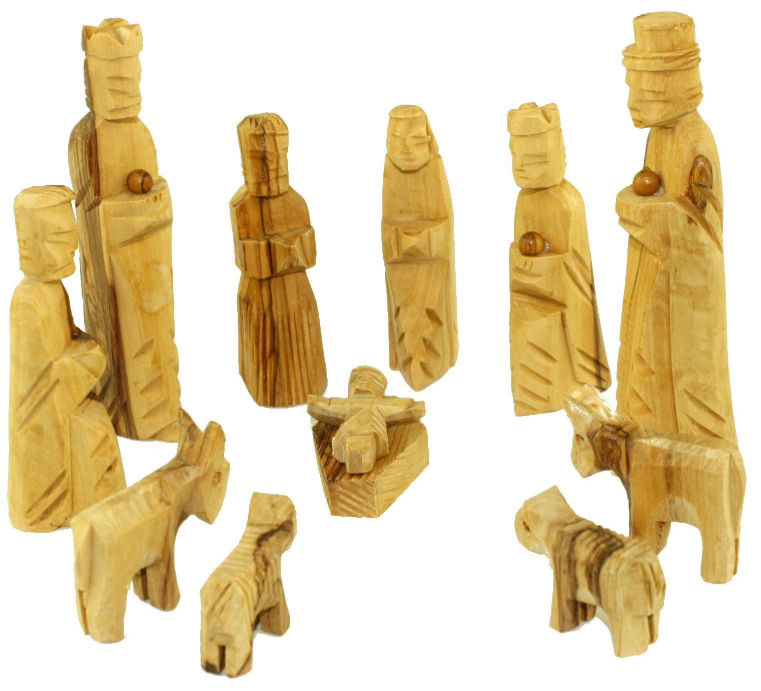 Olive Wood Miniature Nativity Set (12 Pieces Set) - 5 Inches、mySite、elrpsem3k