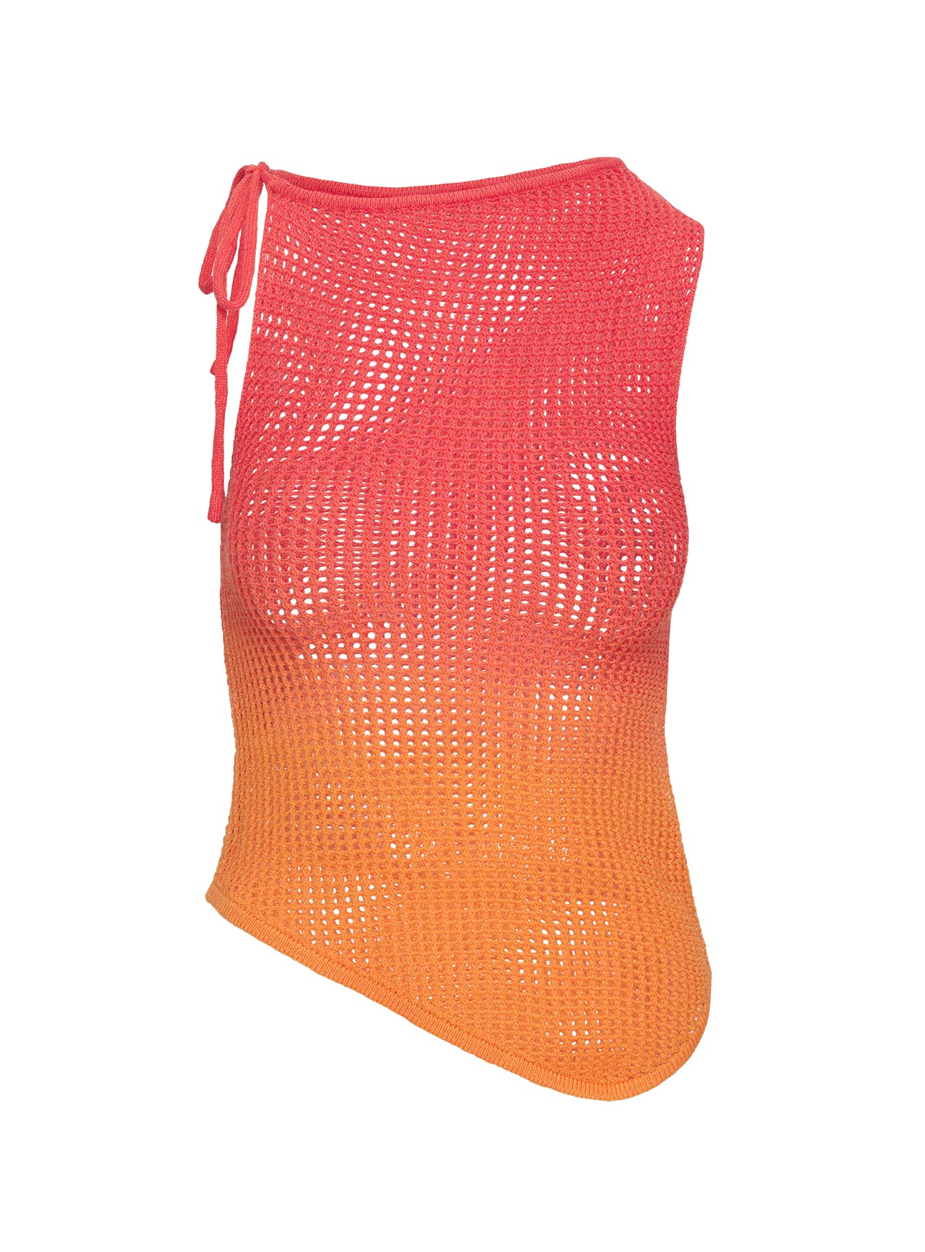 Auralia Asymmetric Knit Top Orange、mySite、solidvoid