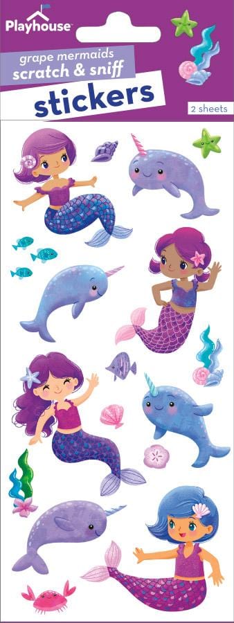  Scratch And Sniff Stickers - Grape Narwhals and Mermaids、mySite、ghnorth