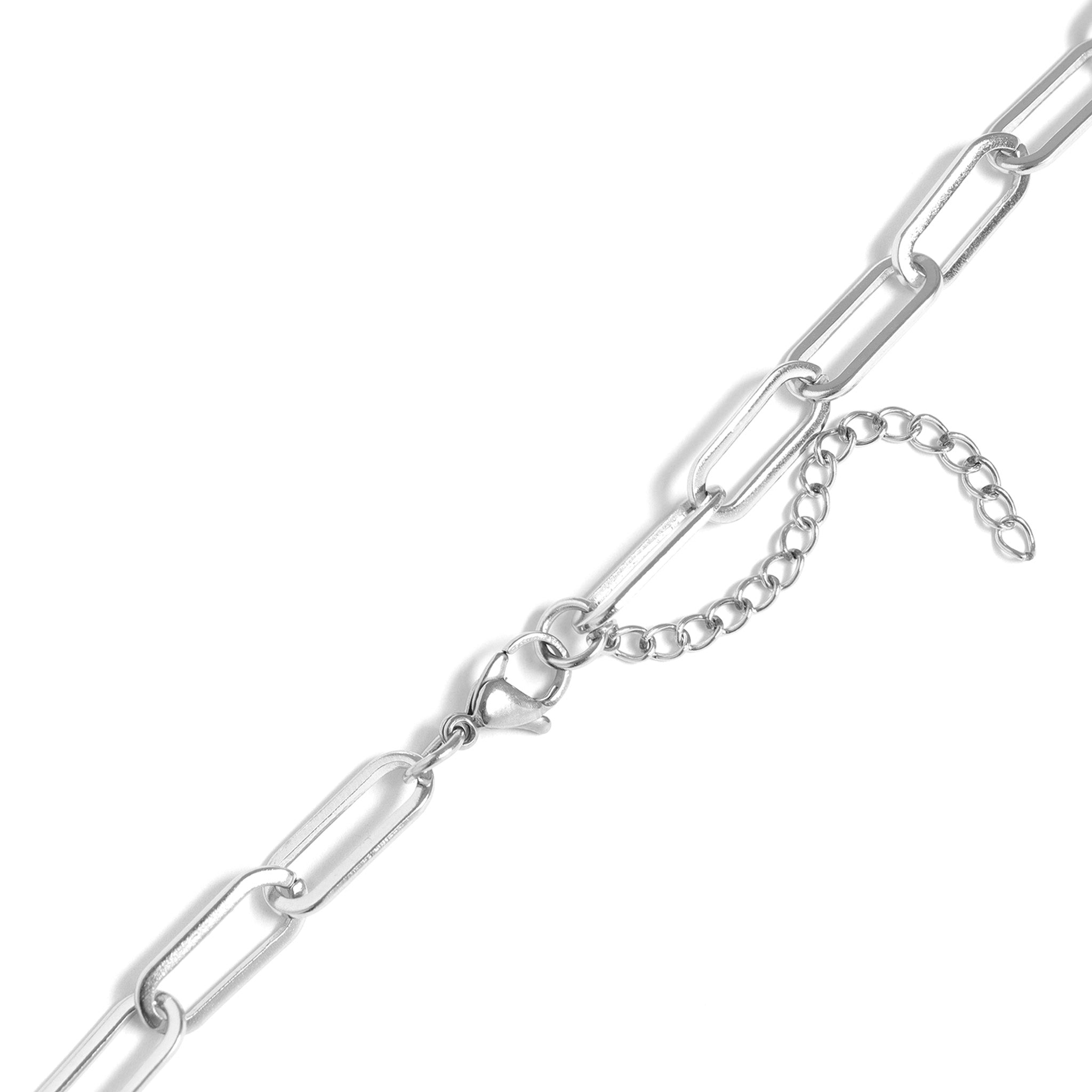 18K Gold PVD Stainless Steel Engravable Paperclip 3 Bar Necklace / SBB0313、mySite、dreamappss