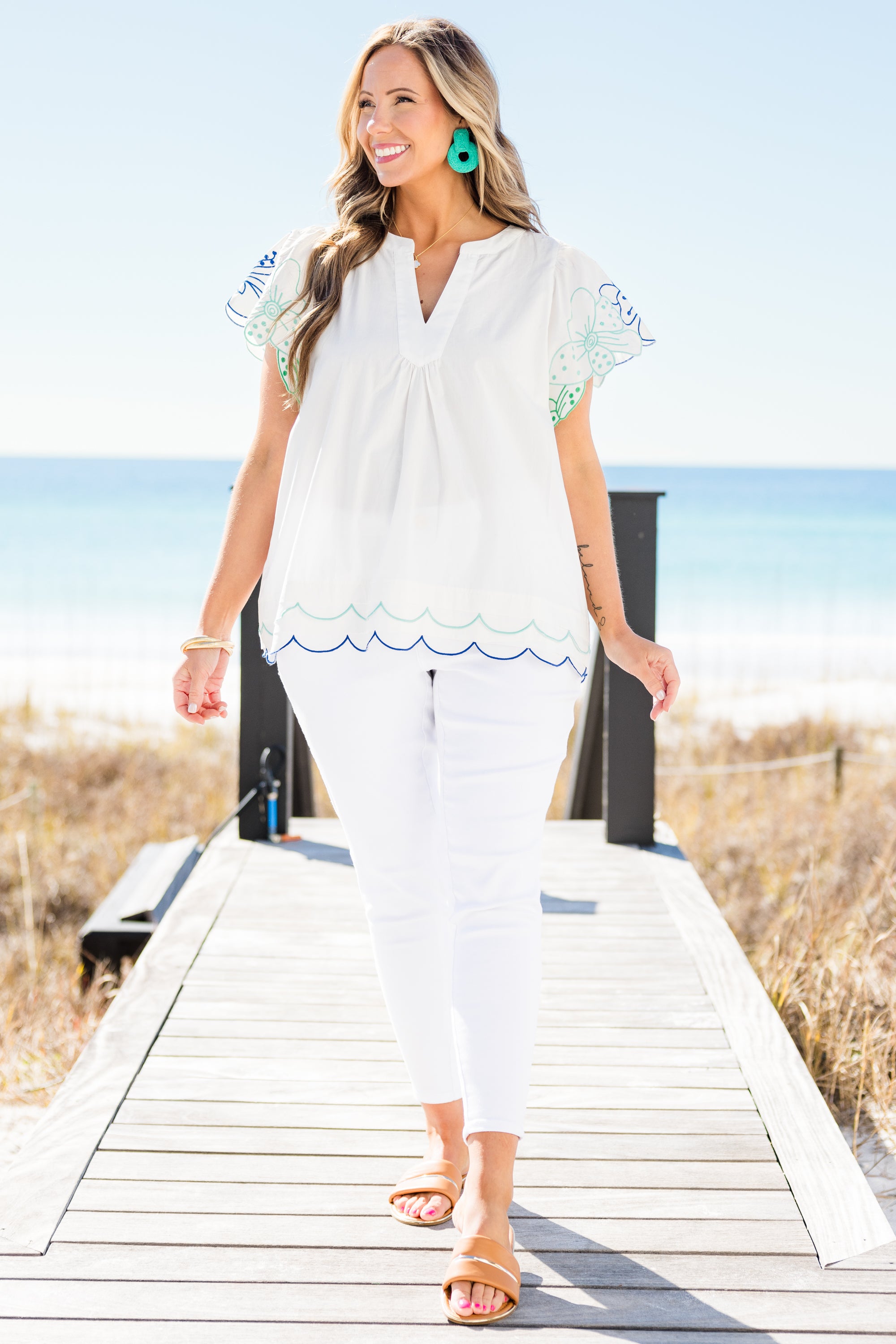  All The Time We Have Top, Off White-Blue、mySite、justintrudeaud