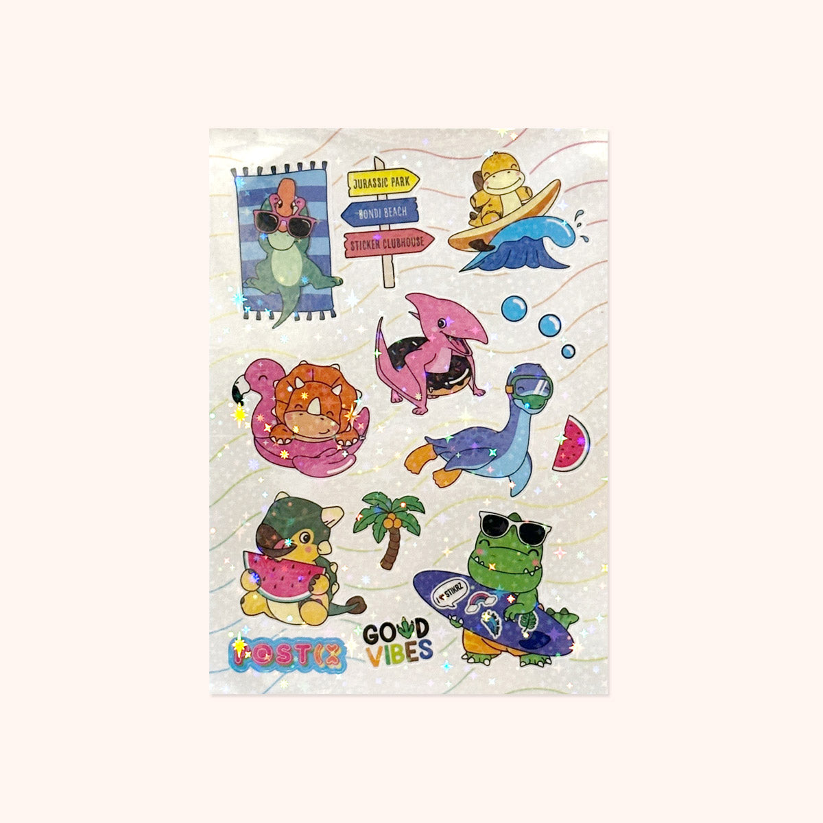  Jurassic Summer A6 Hologram Sticker Sheet、mySite、ghnorth