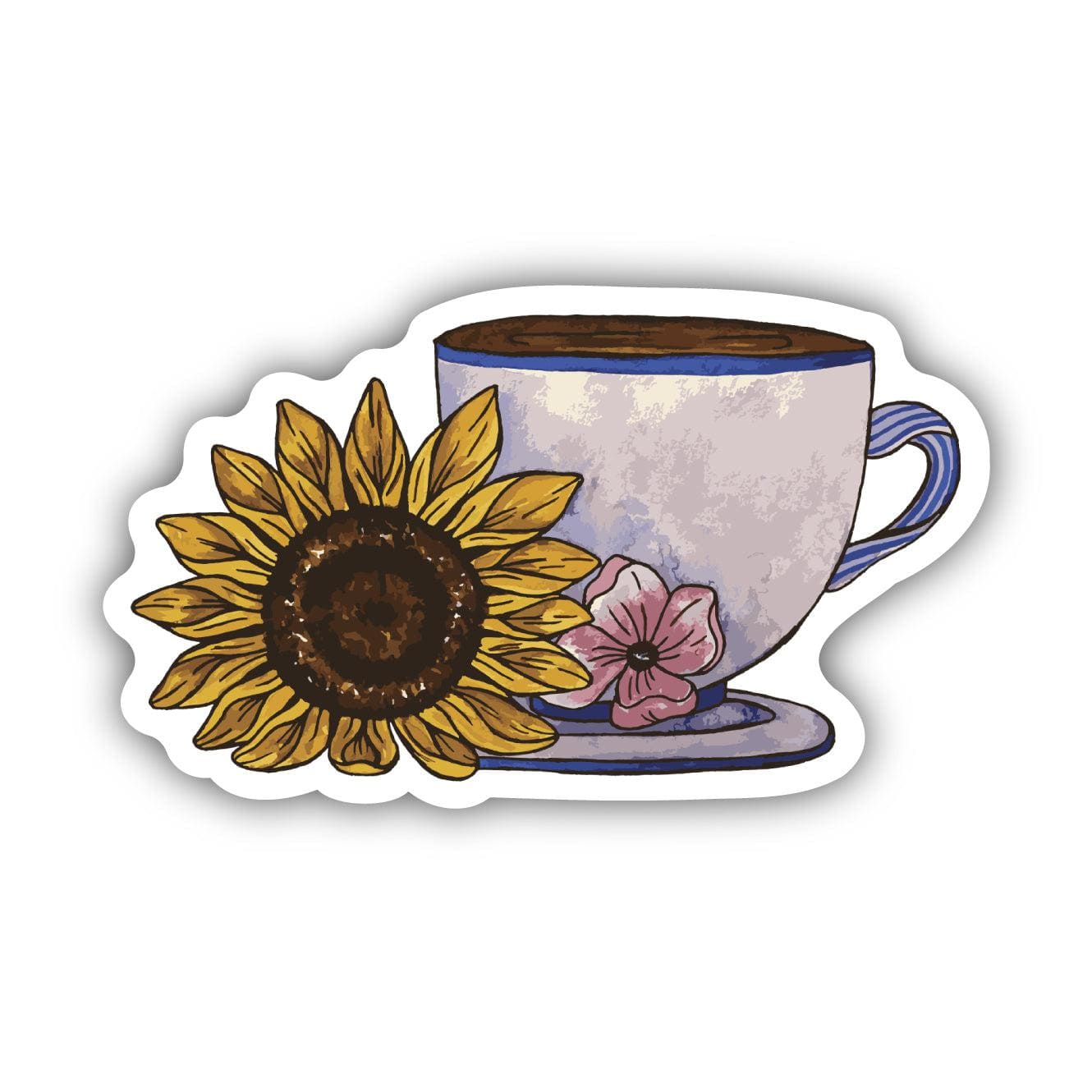  Cute Mug and Sunflower Coffee Sticker、mySite、ghnorth