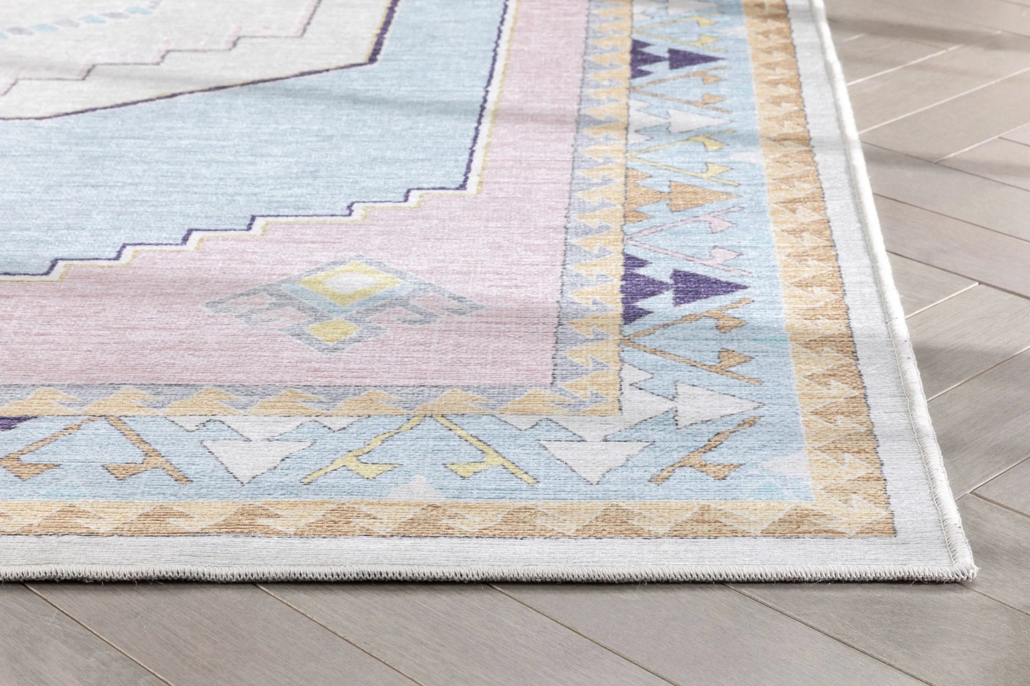 Ethnic Soft Medallion Modern Pink Light Blue Kids Flat-Weave Rug、mySite、gigharbornorthrealestate