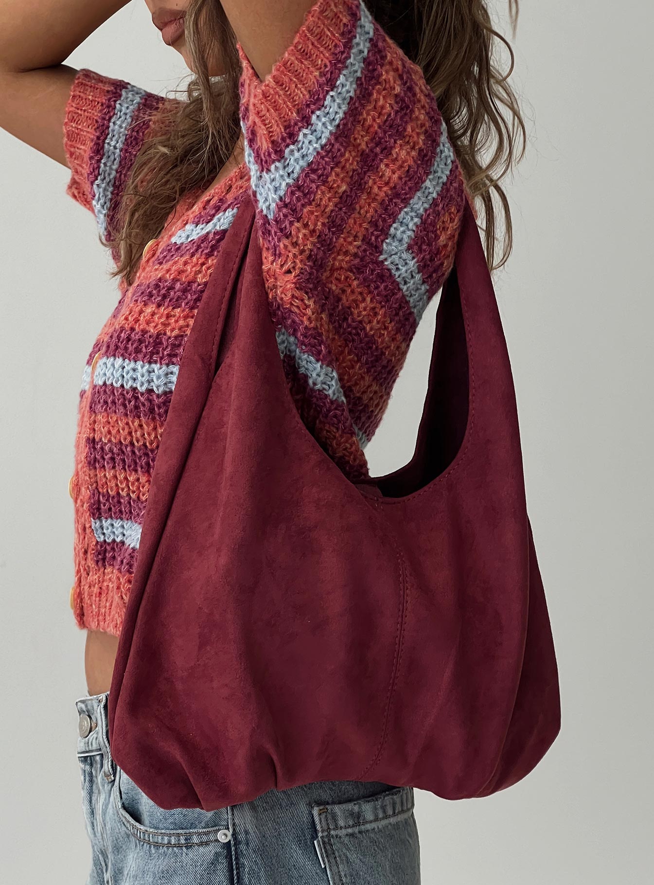 Zenia Shoulder Bag Mauve、mySite、solidvoid