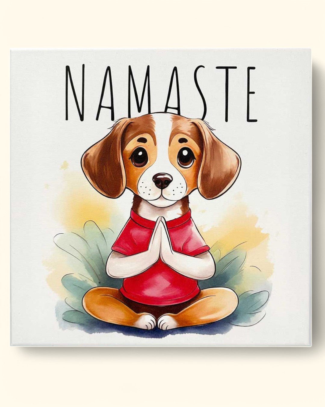 Namaste Meditating Dog Wall Canvas、mySite、topwebapps