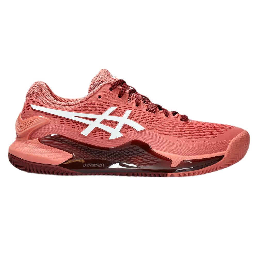 Asics Gel Resolution 9 Clay Women's Tennis Shoe (Light Garnet/White)