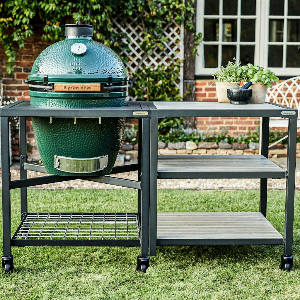 Big Green Egg Modular Nest + Expansion Frame + Distressed Acacia Shelves、mySite、noshort