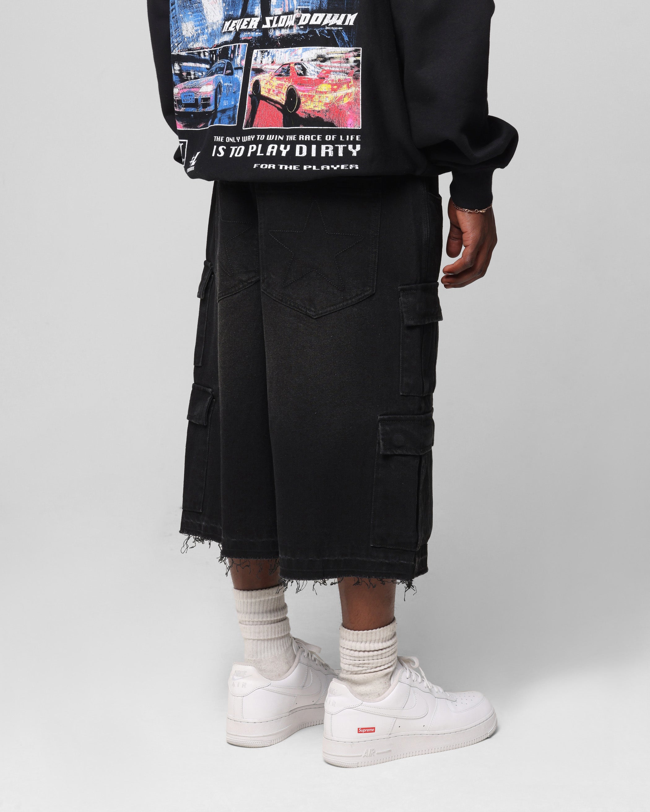 Loiter 3 Quarter Pants Washed Black、mySite、zt4zffjzw