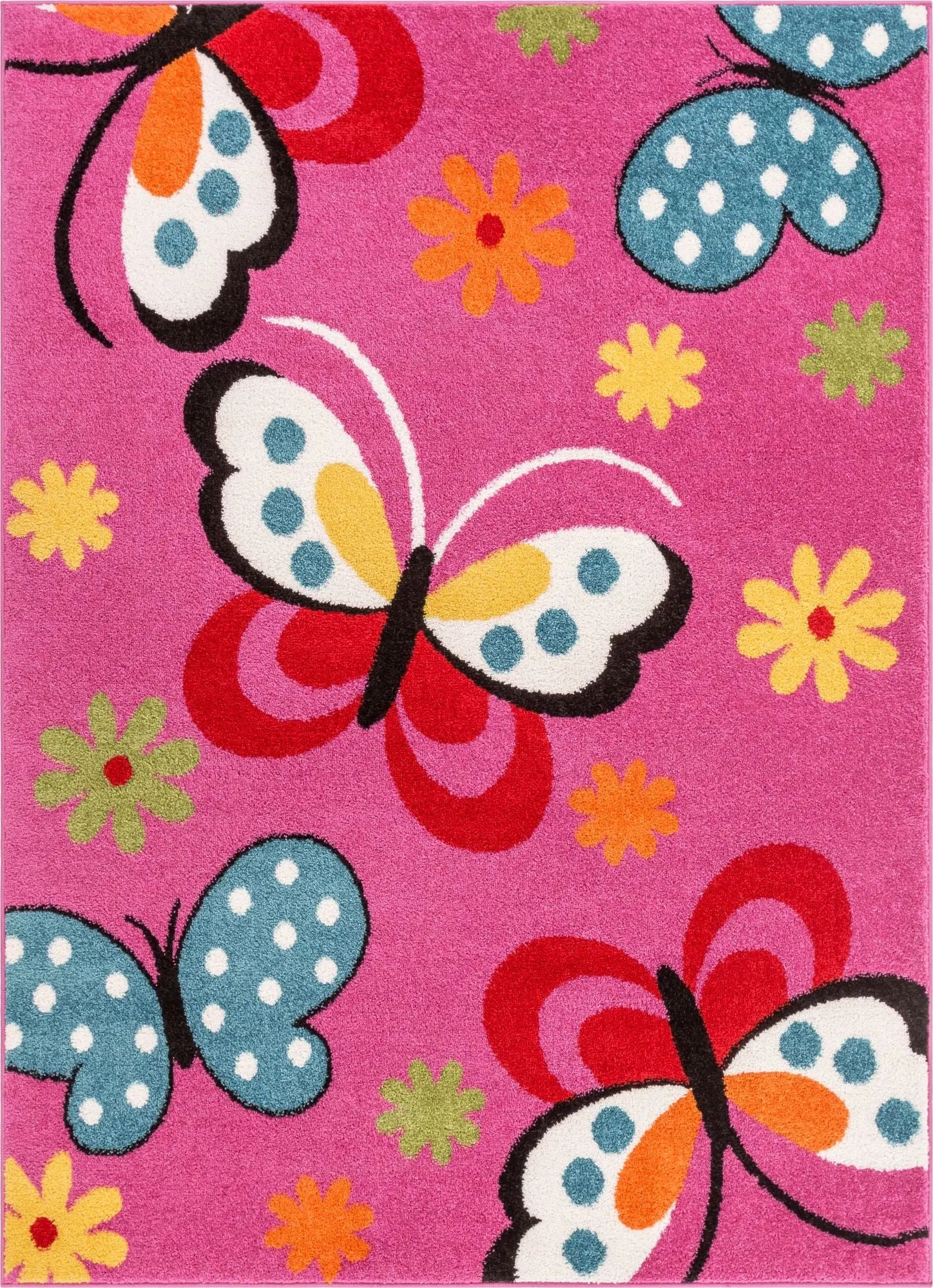 Starbright Daisy Butterflies Pink Rug、mySite、gigharbornorthrealestate