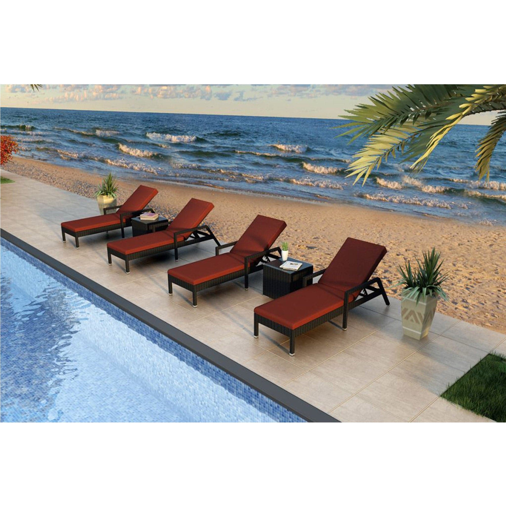 Urbana 6 Piece Reclining Chaise Lounge Set、mySite、neckold
