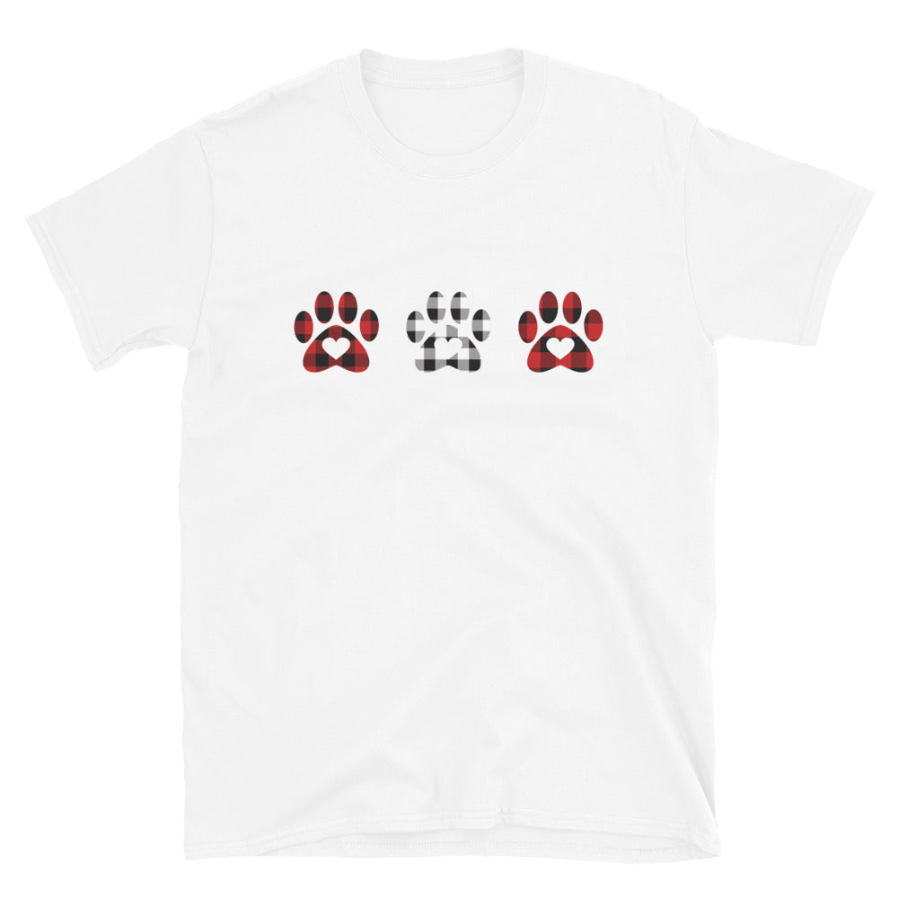Triple Gingham Paws With Hearts T-Shirt、mySite、camillekostekn