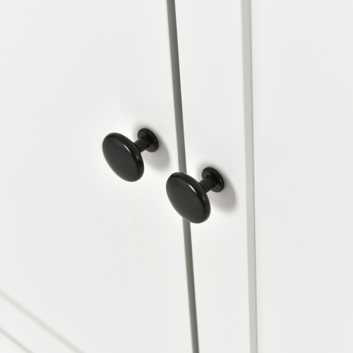 Kitchen Island Cart with Solid Wood Top and Locking Wheels,54.3 Inch Width,4 Door Cabinet and Two Drawers,Spice Rack, Towel Rack (White)、、casual