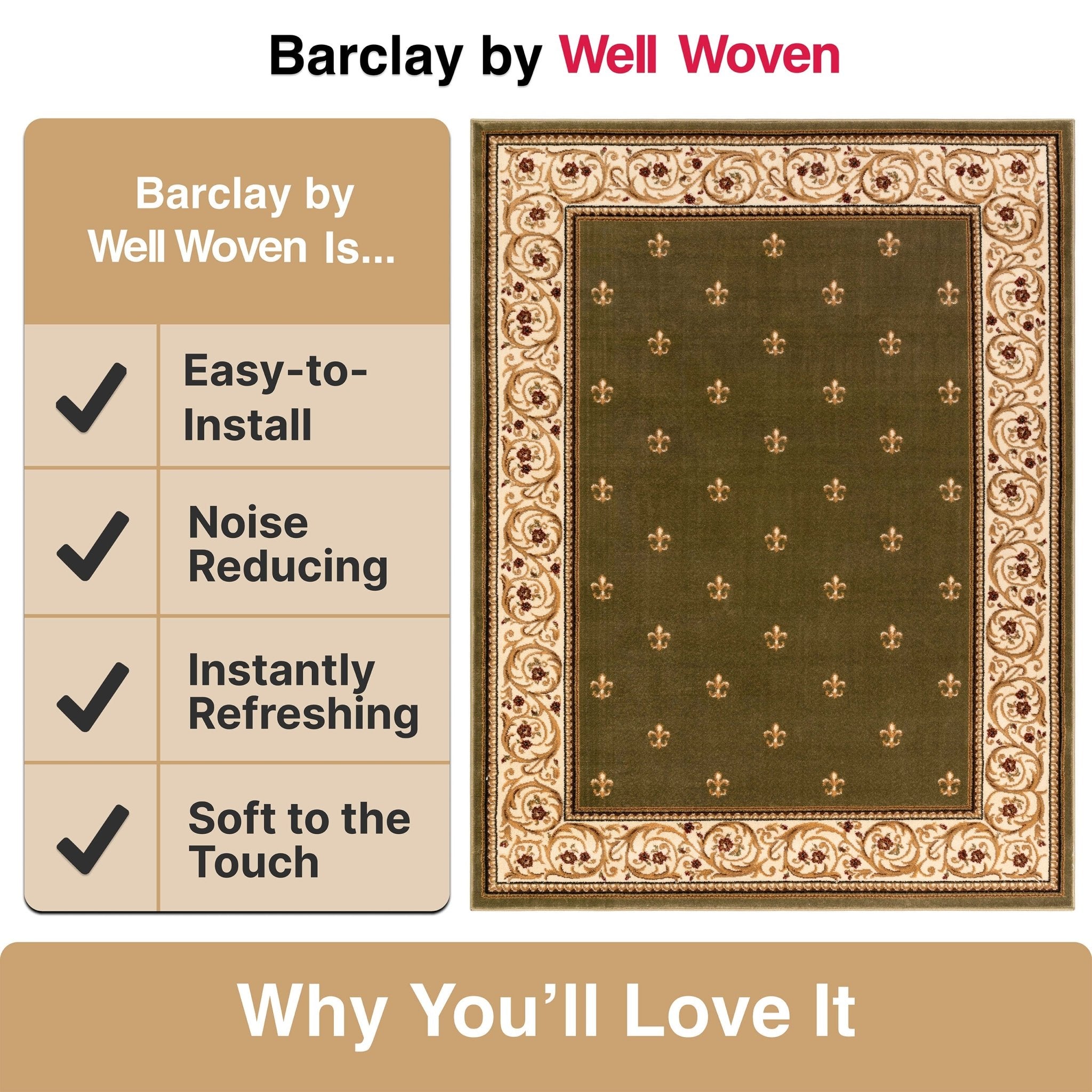 Fleur de Lis Elegance Easy to Clean Rug、mySite、gigharbornorthrealestate