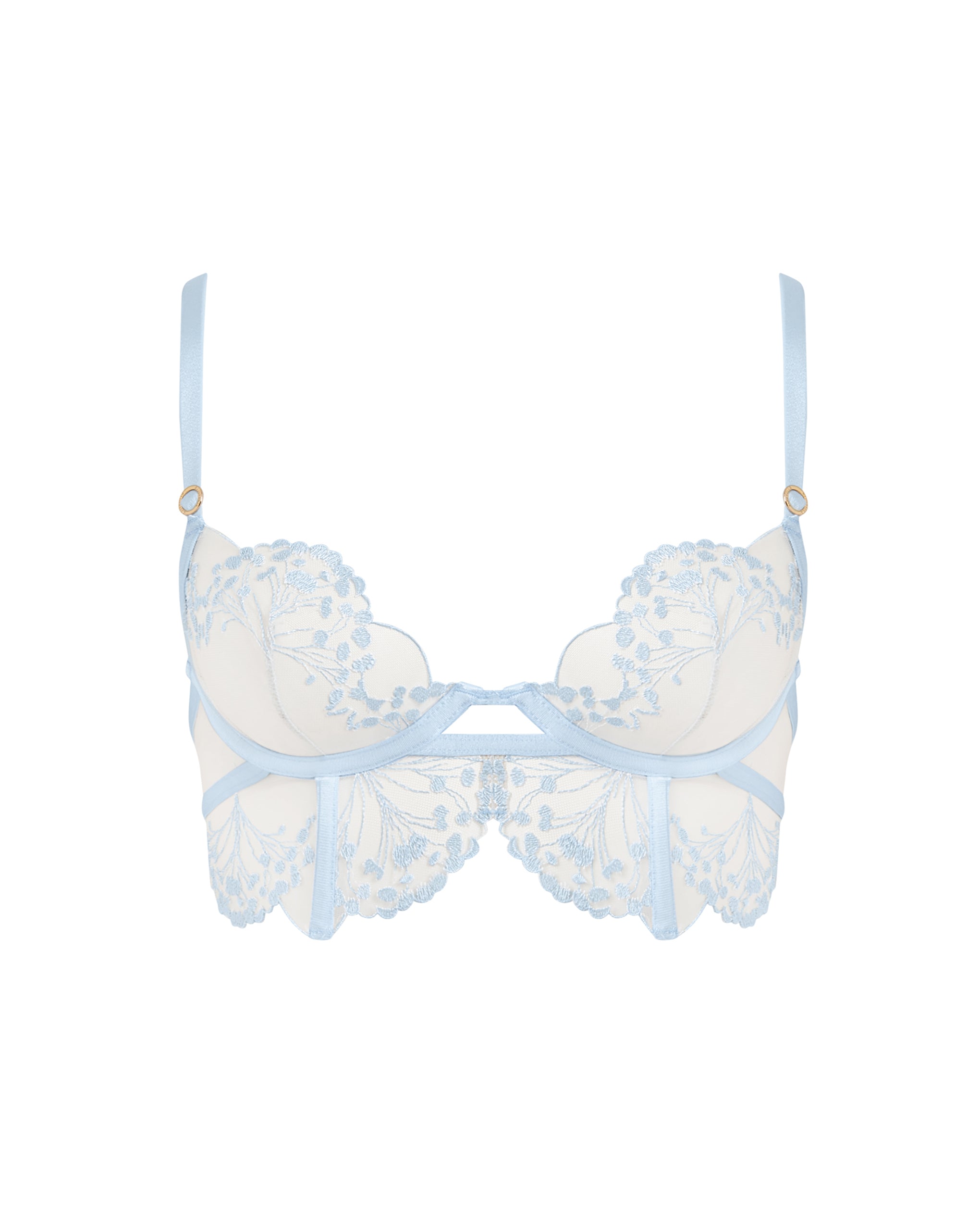 Marisa Embroidered Sheer Bra Blue、mySite、bengalsvssteelers