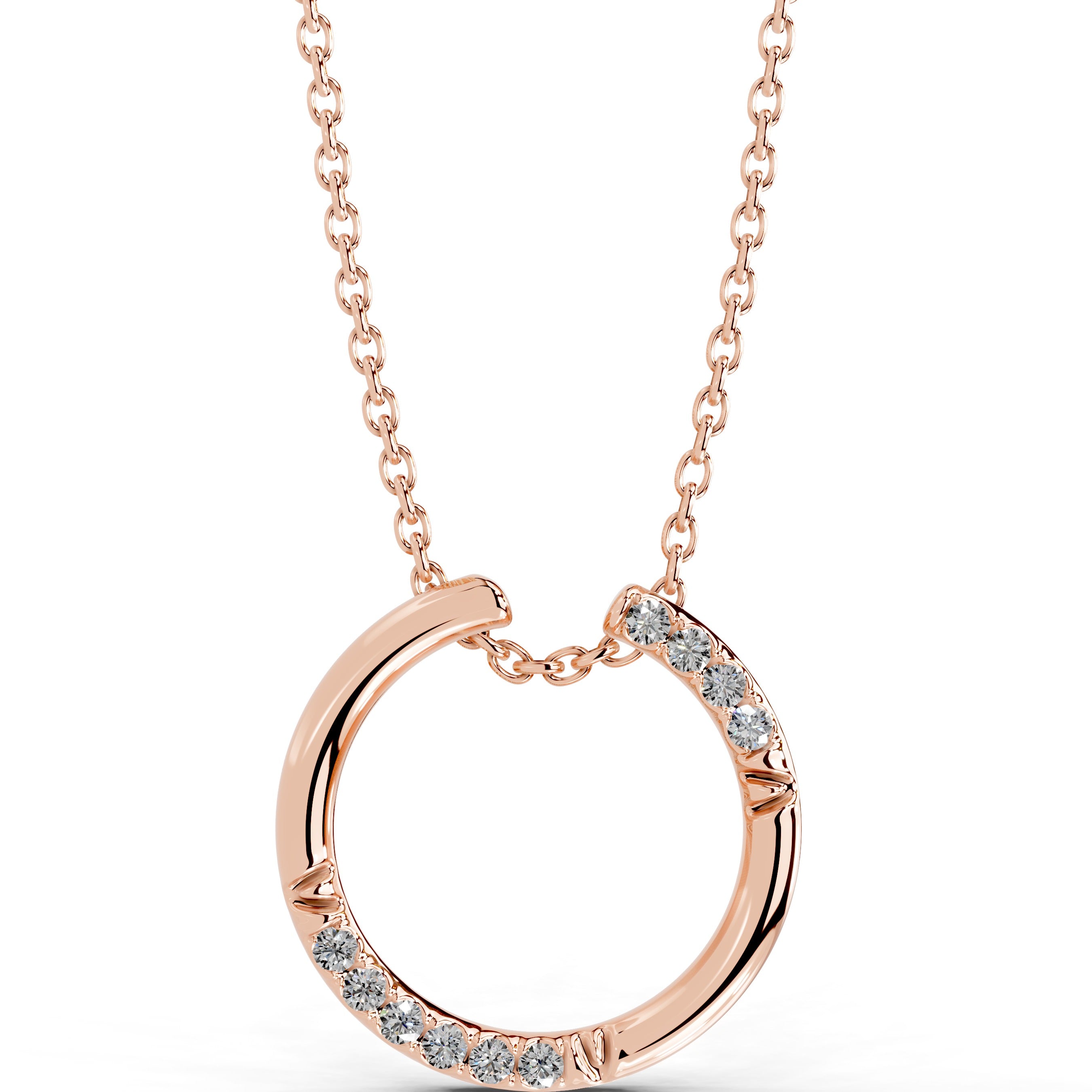 Everlasting Lab Grown Diamond Necklace - 14K Rose Gold、mySite、hinf8tx79