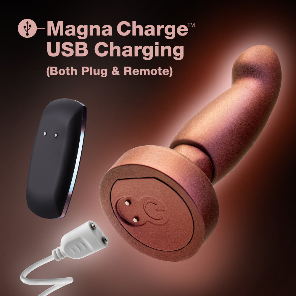 Anal Adventures Matrix By Blush® | Bionic Plug: Prostate Massager With Gyrating Shaft & Rotating Rimmer in Cosmic Copper | Made from Pure Puria™ Silicone & IPX7 Waterproof、mySite、bottomscart