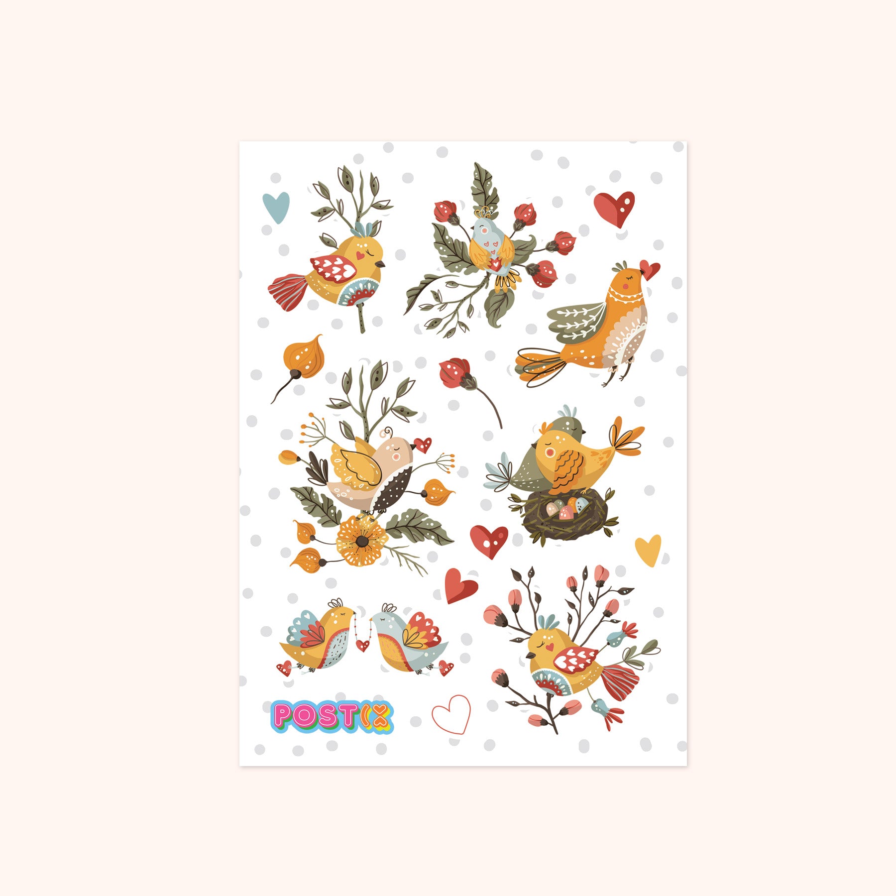  Lovey Dovey A6 Sticker Sheet、mySite、ghnorth