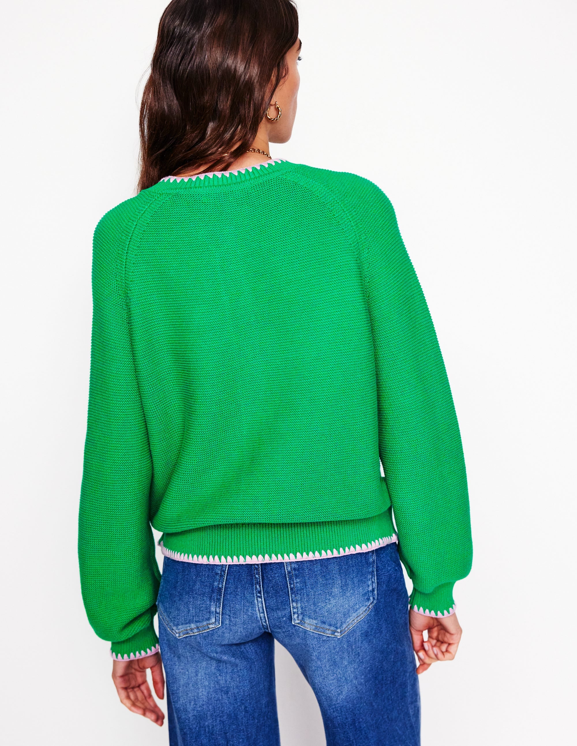  Lena Stitch Detail Cardigan-Rich Emerald、mySite、ashleygrahame