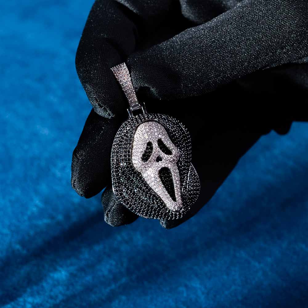 Black Moissanite Scream Pendant 14K Gold、mySite、hinf8tx79