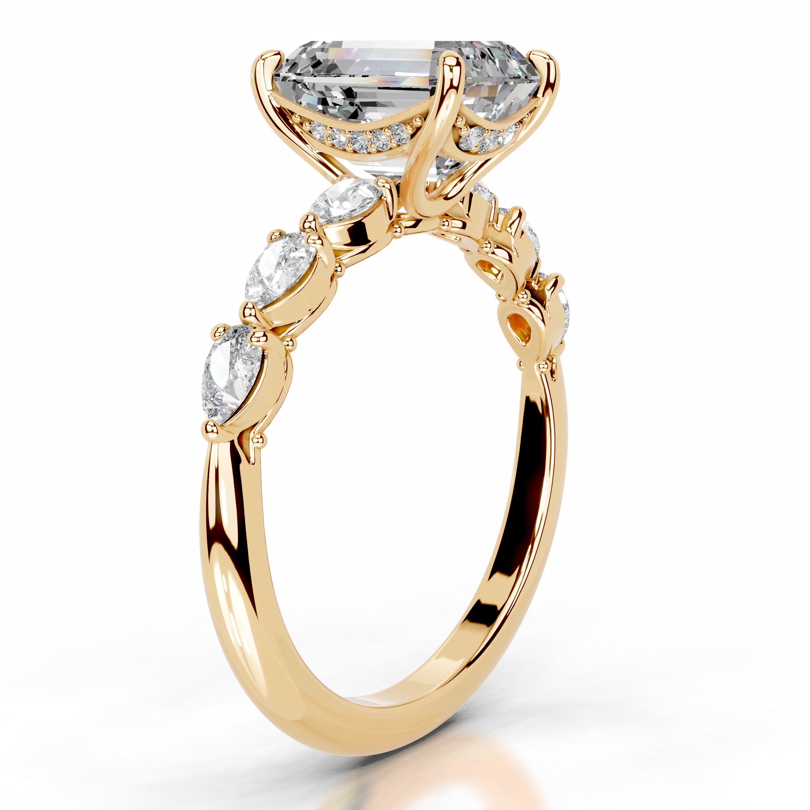 Alinta Moissanite & Diamond Ring - 18K Yellow Gold、mySite、hinf8tx79