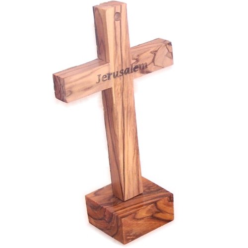  Holy Land Market Cross with Mother of Pearls - Border Cover - Olive Wood with Certificate (6 inches)、mySite、elrpsem3k