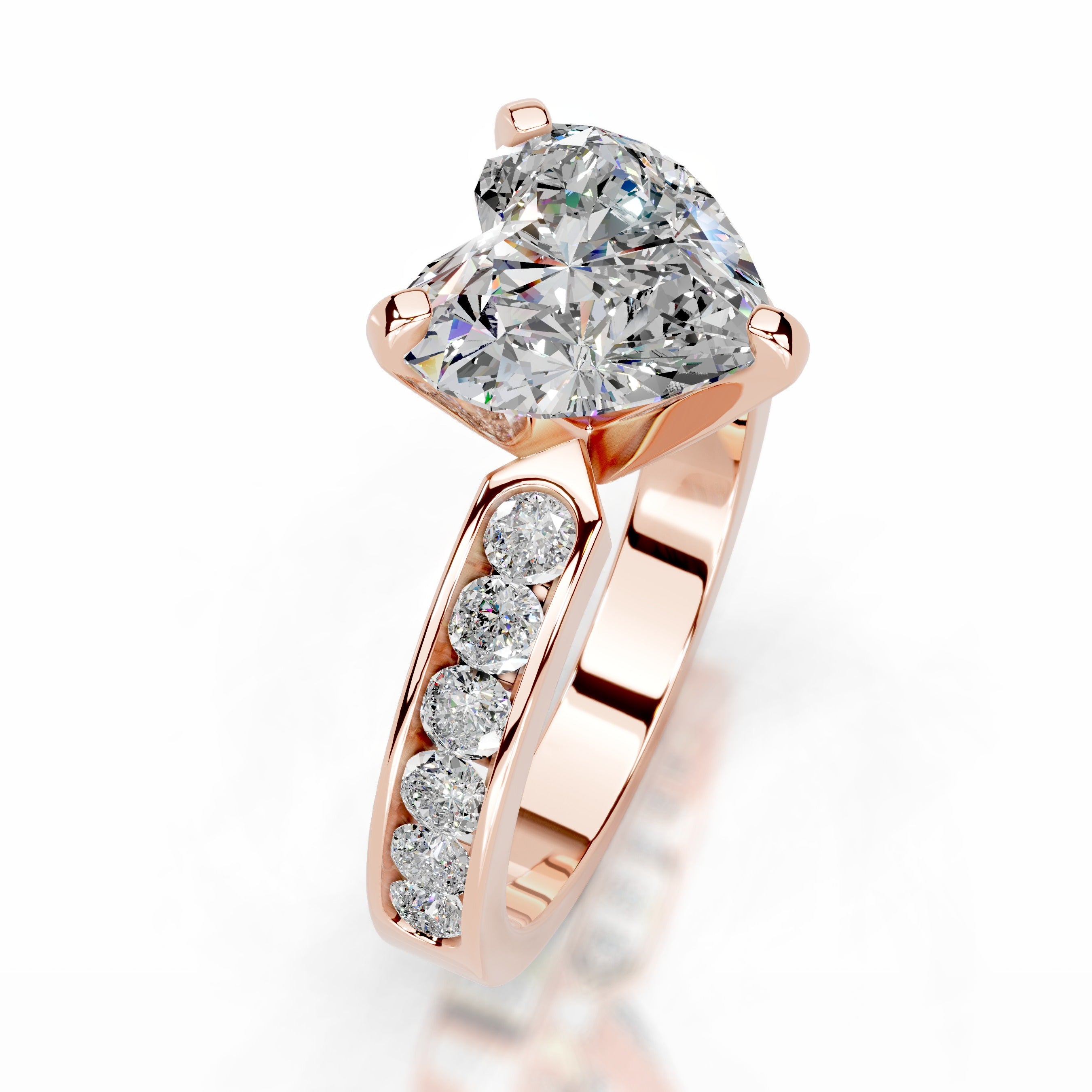 Giselle Moissanite & Diamonds Ring - 14K Rose Gold、mySite、hinf8tx79