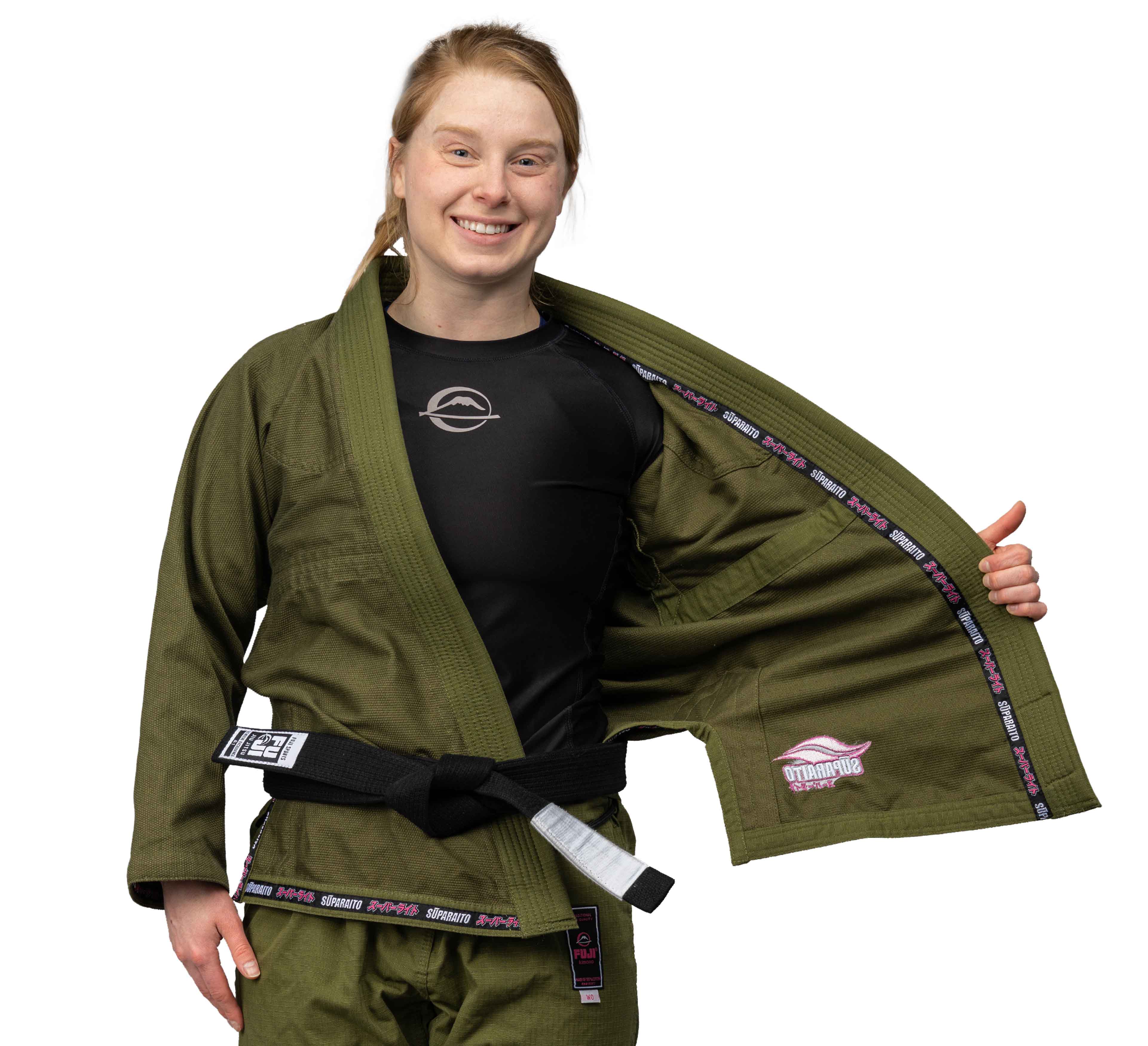 Suparaito Womens BJJ Gi Military Green and Pink、mySite、gigharbornorthrealestate