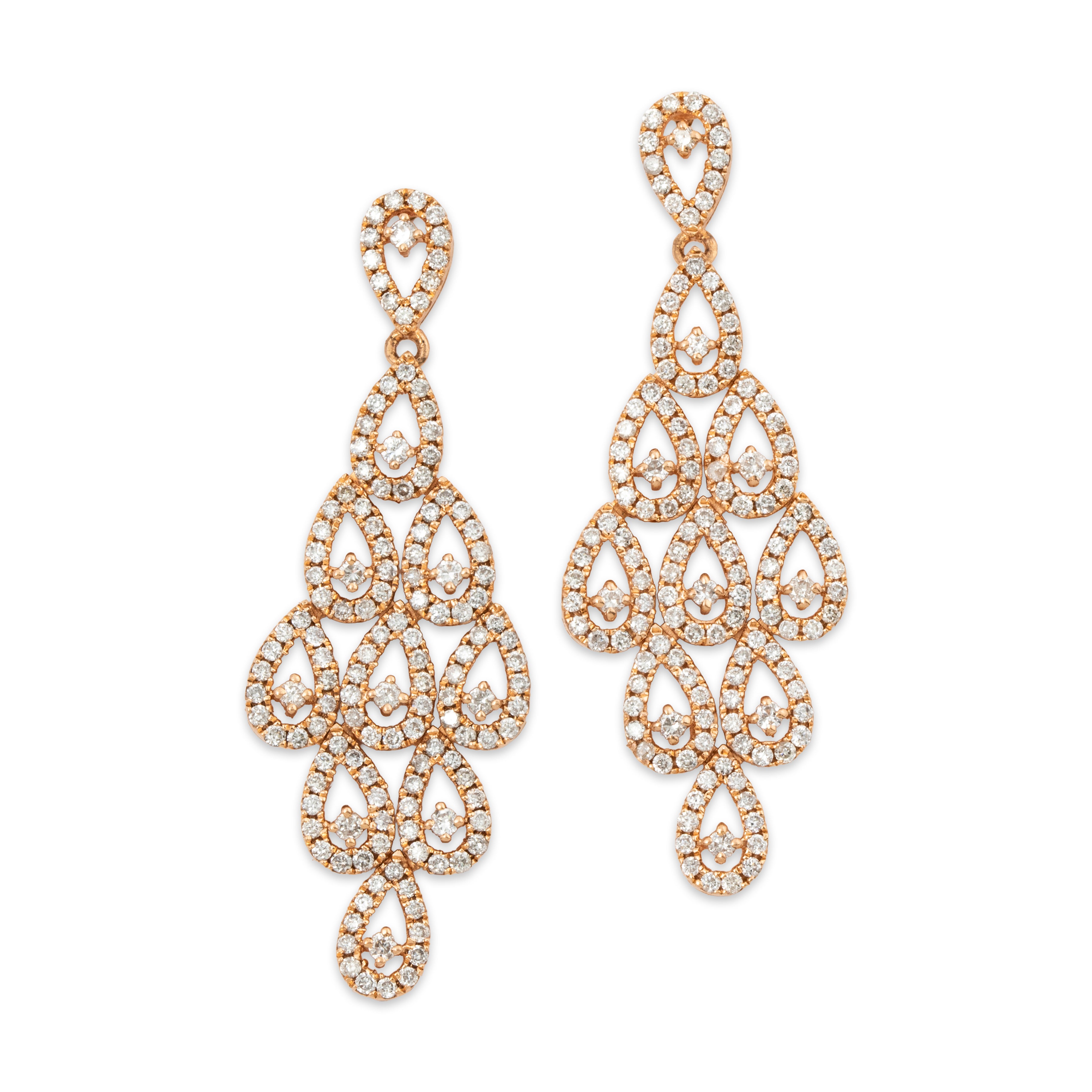 Dramatic Vintage 14k Yellow Gold 1.76cttw Diamond Dangle Earrings、mySite、hinf8tx79