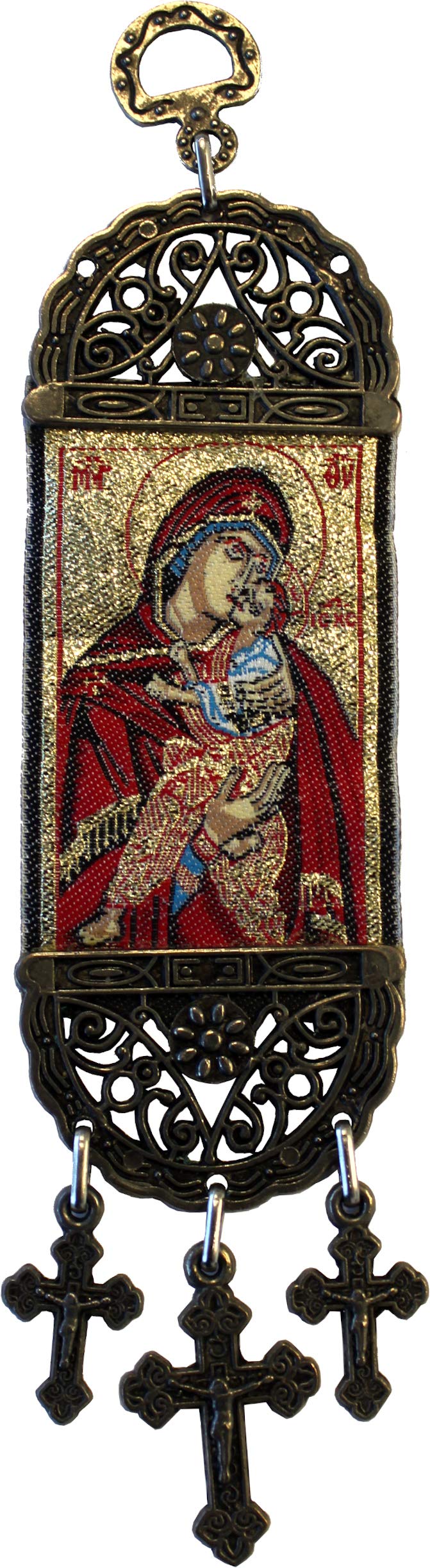  Holy Land Market Wall Hanging Tapestry of The Blessed Mother Mary - with Heat Printing on Synthetic Cloth Decorated - Style IV (8 x 2 Inches)、mySite、elrpsem3k