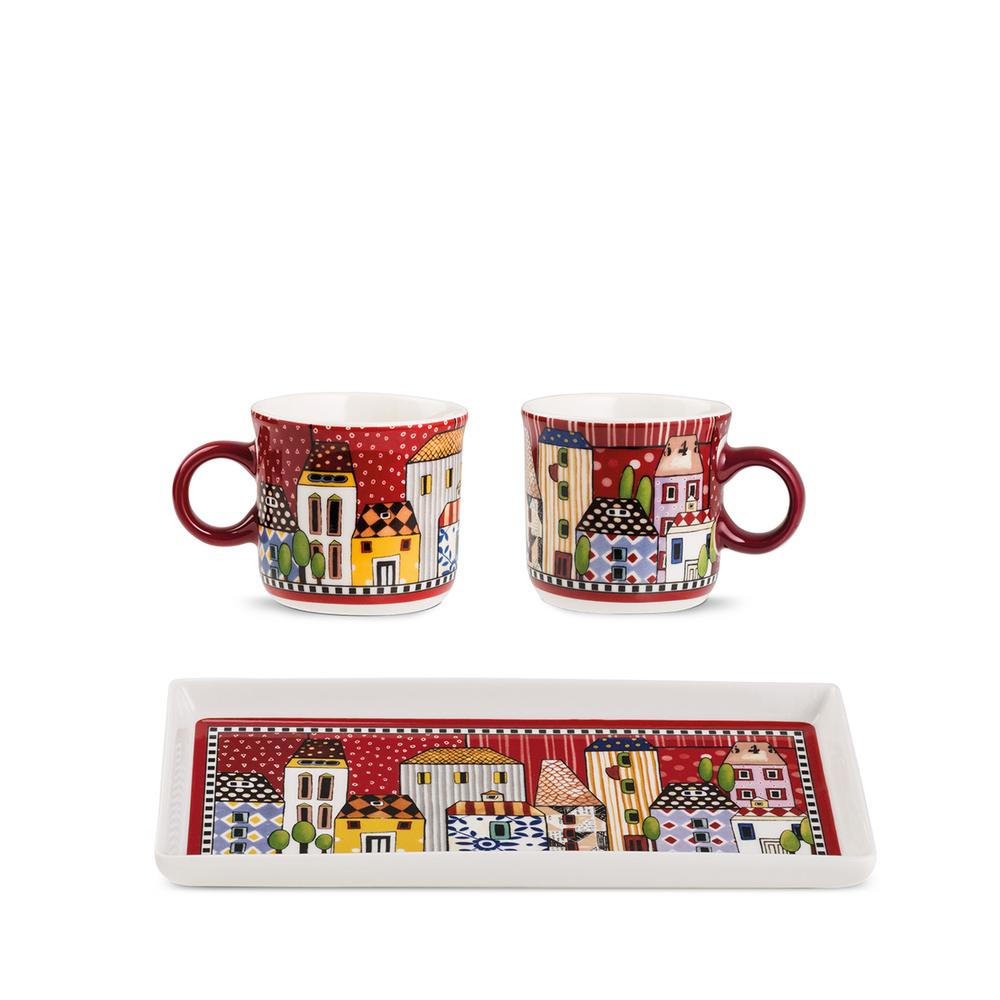 EGAN - Set 2 Minimug+Vassoio Paese Mio Rosso、mySite、fannypackpong