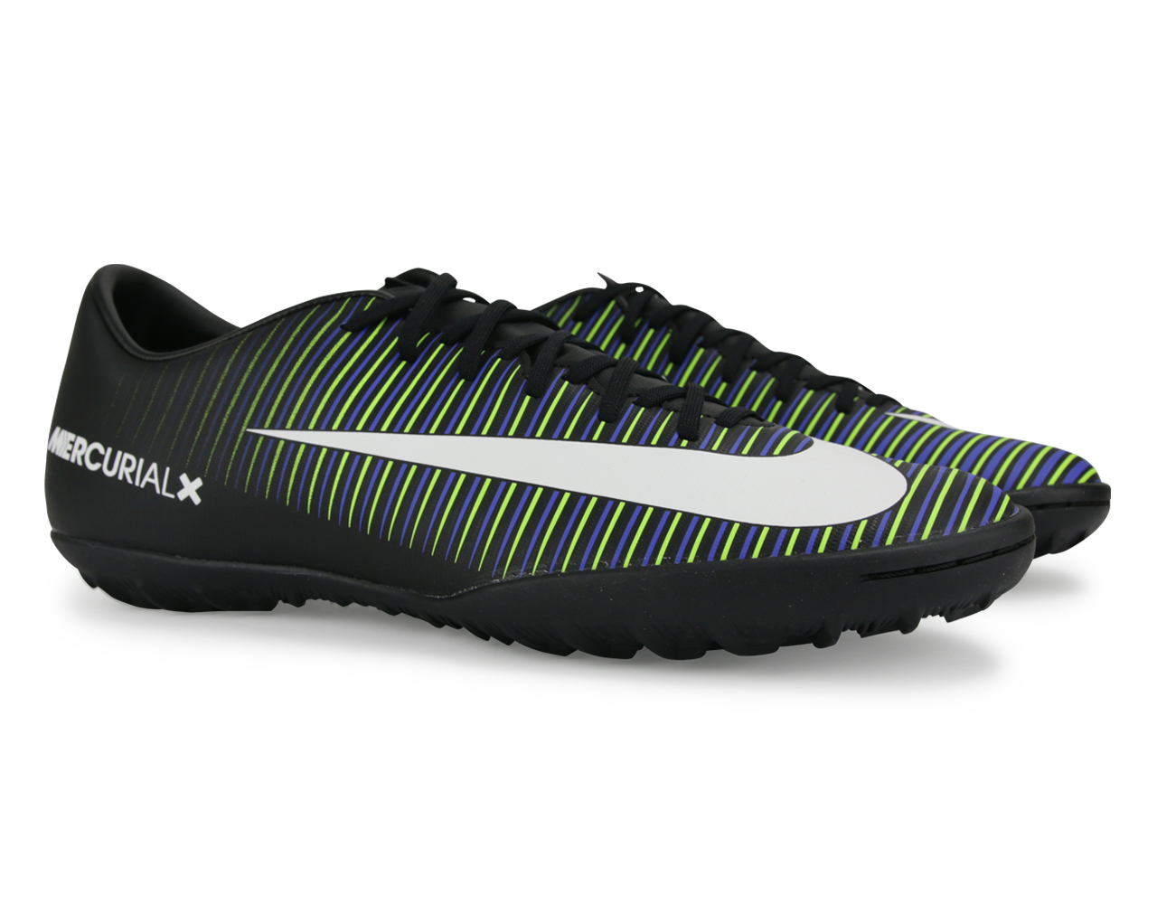 Nike Men's MercurialX Victory VI Turf Shoes Black/White/Electric Green、mySite、noshort