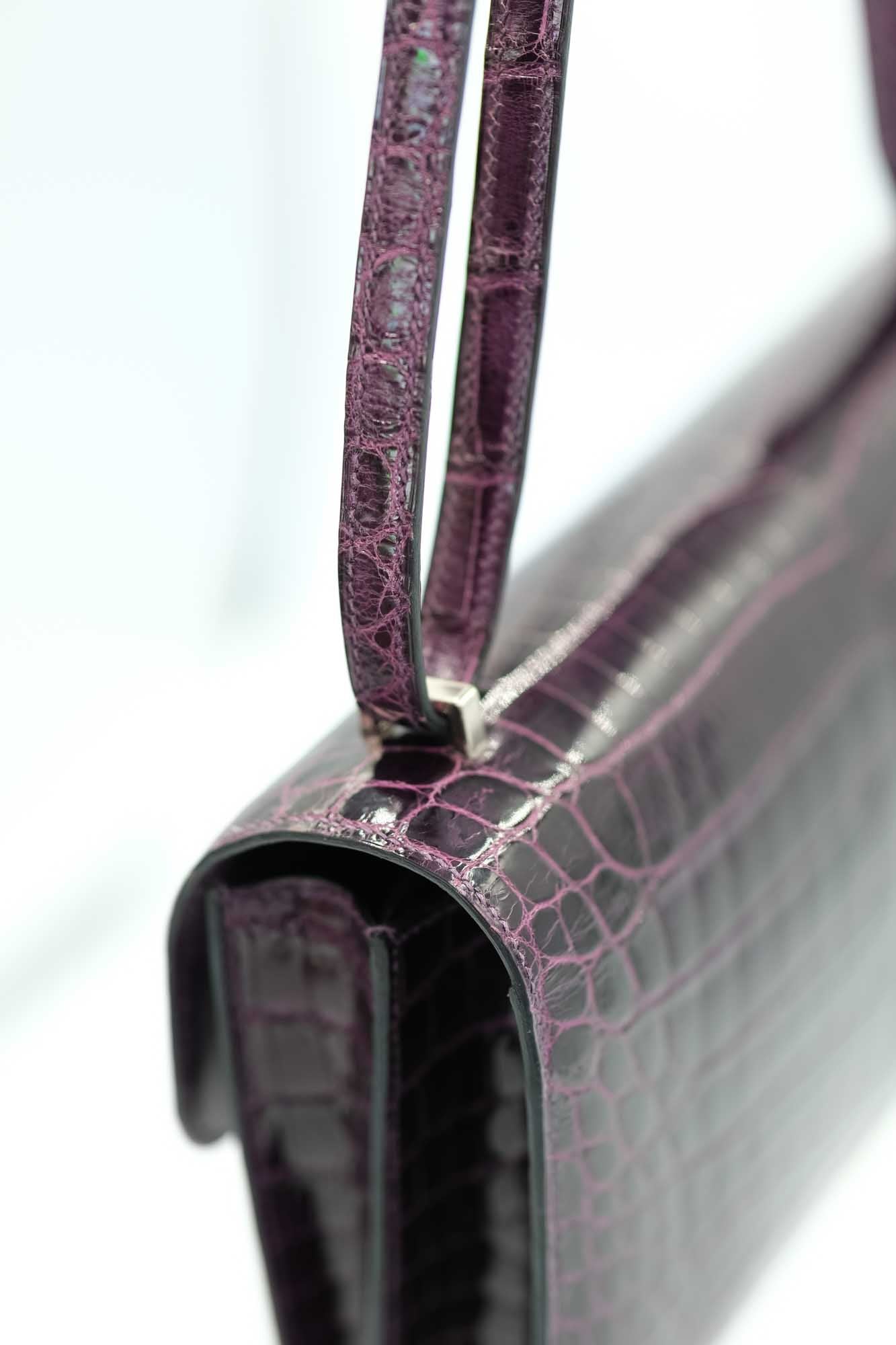 Hermès Constance Elan 25 Amethyst Shiny Niloticus Crocodile Palladium Hardware、mySite、garminoutage.com