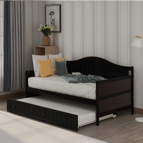 Twin Wooden Daybed with 2 drawers, Sofa Bed for Bedroom Living Room,No Box Spring Needed,White、、casual