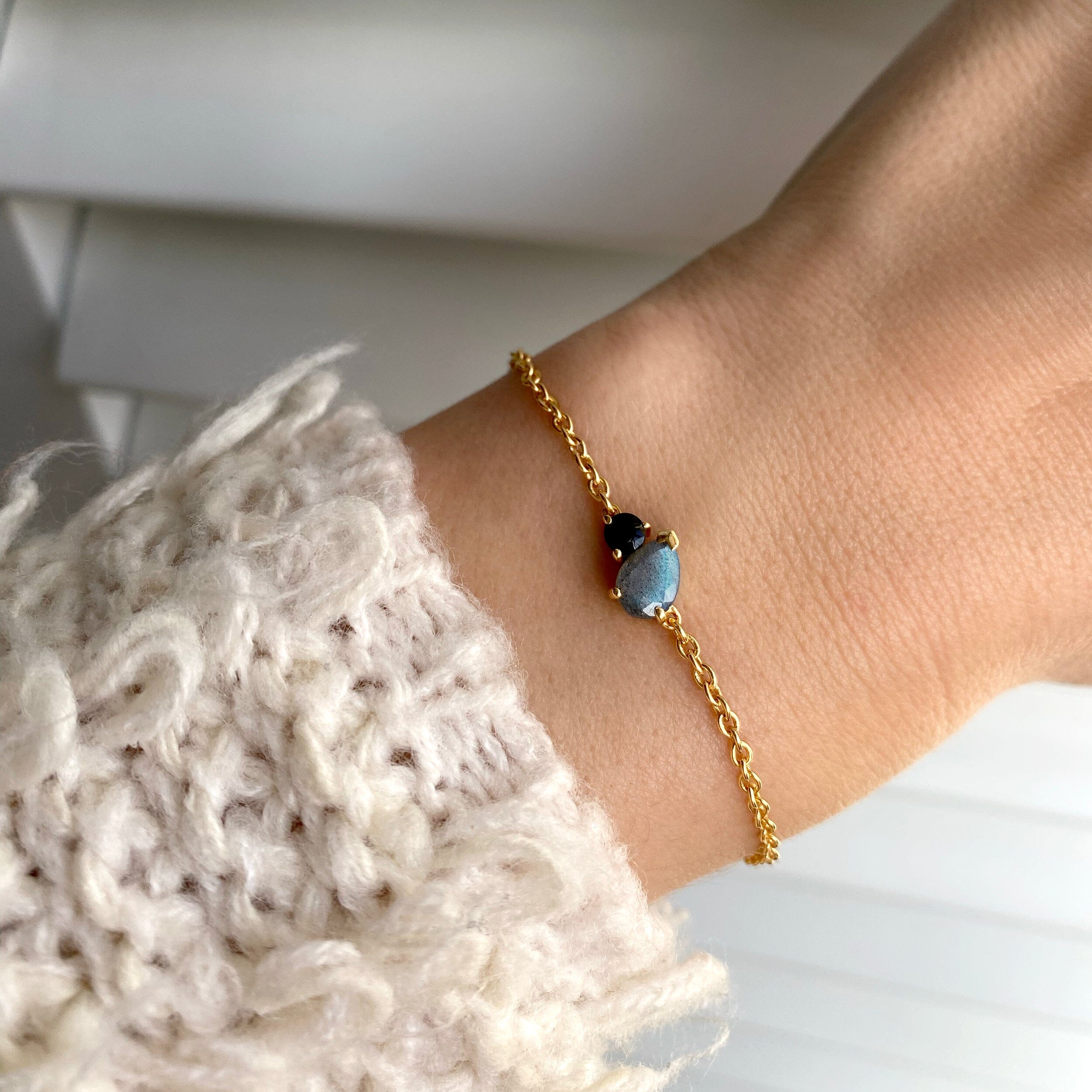 Labradorite & Black Obsidian - Toi Et Moi Bracelet、mySite、hinf8tx79