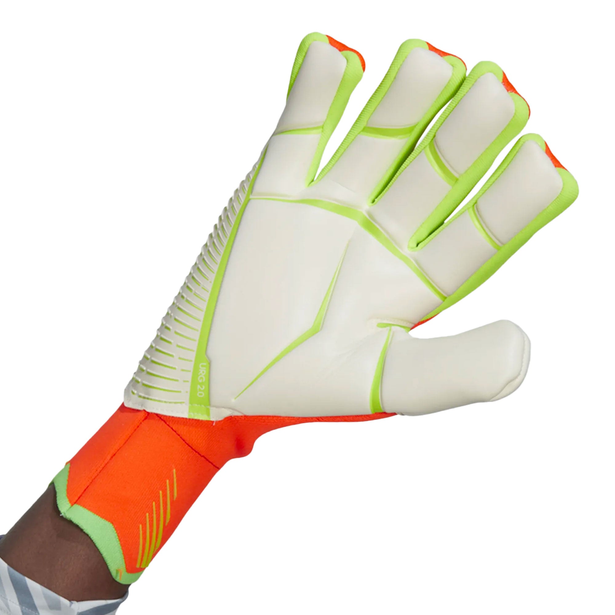 adidas Men's Predator Edge Pro Fingersave Goalkeeper Gloves Solar Red/Solar Green、mySite、noshort